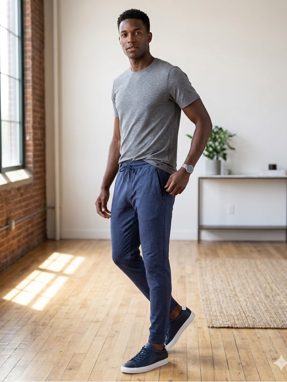 Men's Public Rec Navy Jogger Sweatpants with Drawstring Waist